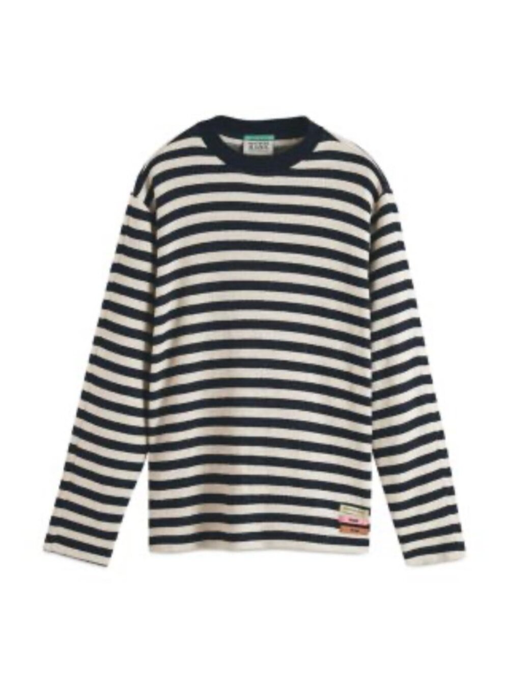 Men’s Medium Scotch And Soda Long Sleeve Light Weight Navy Striped Sweater Shirt